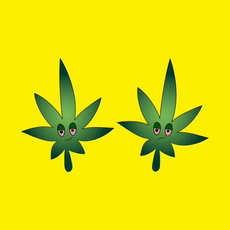 Marijuana or cannabis icon. Plant leaf vector illustration.のイラスト素材