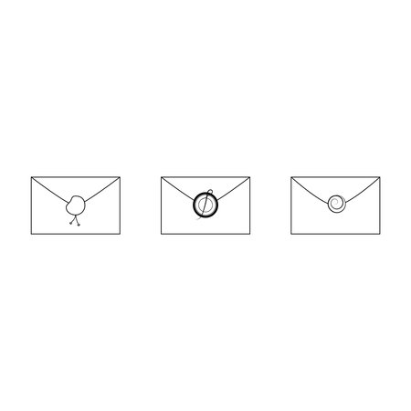 Envelopes. Black and white envelopes icon.のイラスト素材
