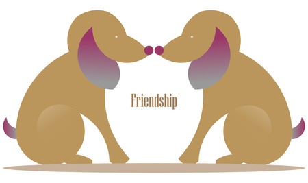 Vector illustration of two dogsのイラスト素材