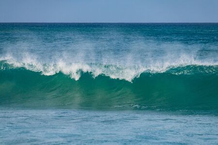Atlantic Ocean waves breaking on Santa Monica beach, Boa Vista, Cape Verde