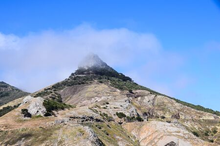Geological landscape to the north east of the island near Pico Juliana, Porto Santo Island, Madeiraの写真素材