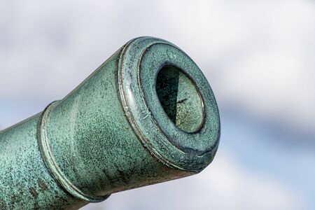 Close up of end of cannon gunの写真素材