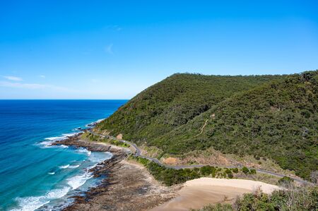 View from Teddy's lookout, along the Great Ocean Road, Australiaの写真素材