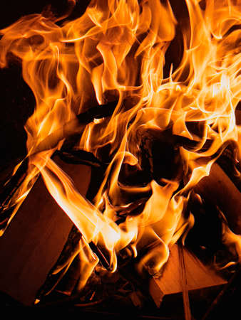 Wood burning in a chiminea