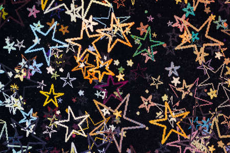 Abstract hologram swirls, stars and shape