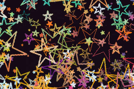 Abstract hologram swirls, stars and shapeの写真素材