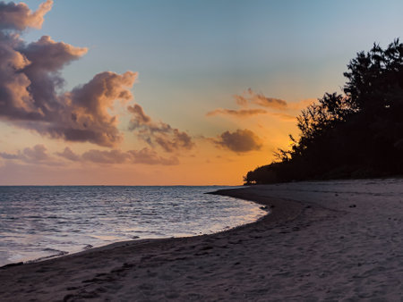 Sunset from Riambel beach, Mauritiusの写真素材