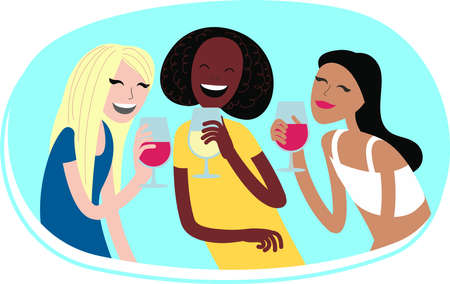 Perfect flat design illustration of party topic. Laughing girl for your web, banners, infographic, pack and otherのイラスト素材