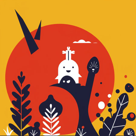 greeting card with happy easter. vector illustration in flat styleの素材