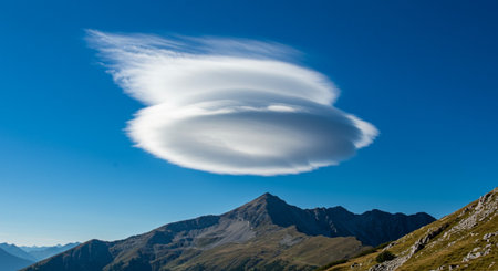 clouds in the blue sky on the alps in franceの素材