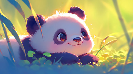 Cute penguin sitting on the snow. 3d illustration.の素材