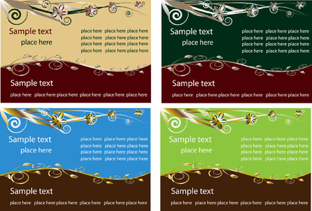 business card with metal floral ornamentのイラスト素材