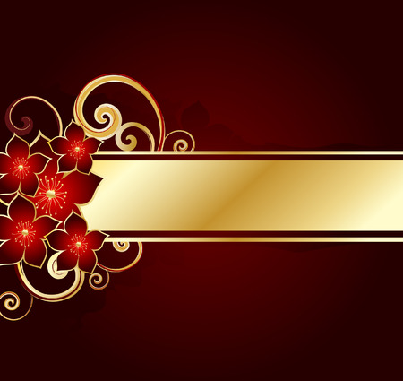 golden floral frameのイラスト素材