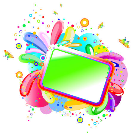 rainbow bannerのイラスト素材