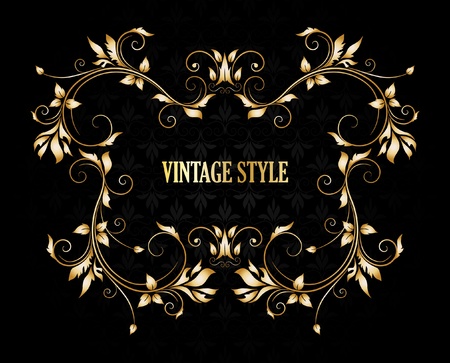 Vintage stylized floral frame のイラスト素材