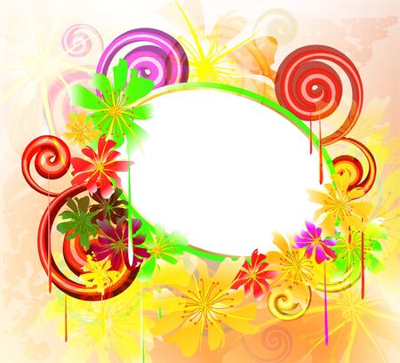 Colorful floral backgroundのイラスト素材