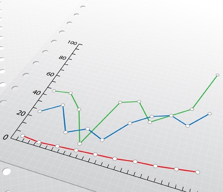 Sheets of the diary with a graphs, vector illustration のイラスト素材