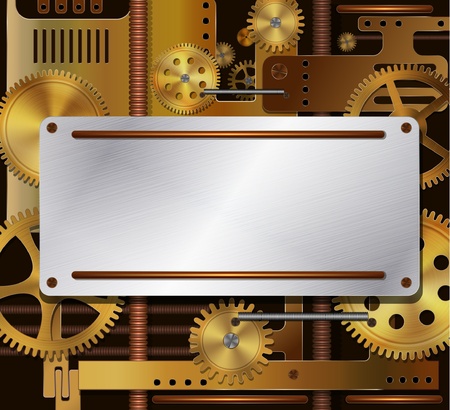 Vector mechanical background, steampunk style のイラスト素材