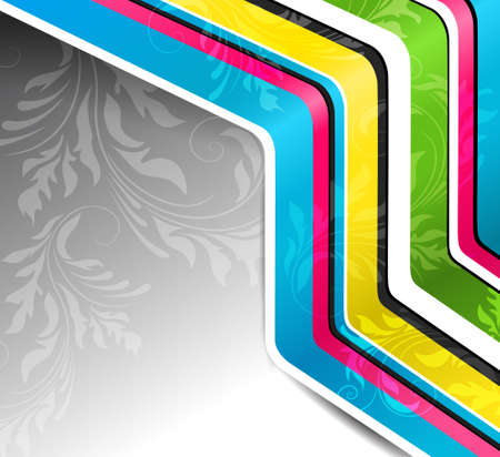 Vector abstract background with floral elementのイラスト素材