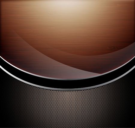 Wooden polished background combine with metallic perforated background のイラスト素材