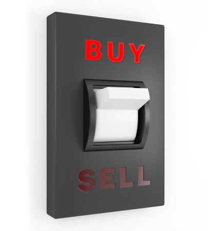 Toggle switch in Buy position, business concept illustrationの写真素材