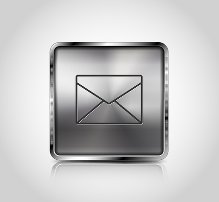 Metallic web icon with reflection and shadows, vector illustrationのイラスト素材