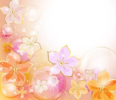 Colorful floral backgroundのイラスト素材