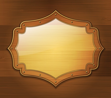 Wooden bannerのイラスト素材