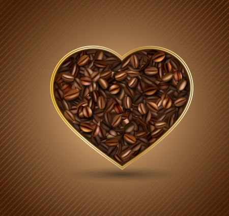 Heart from coffee beansのイラスト素材