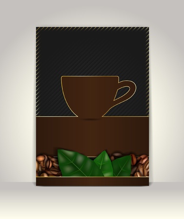Flyer or brochure template, coffee designのイラスト素材