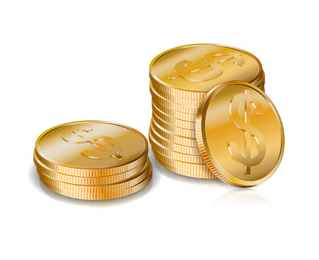 Stacks of gold coins, vectorのイラスト素材