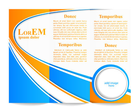 Tri-fold brochure templateのイラスト素材