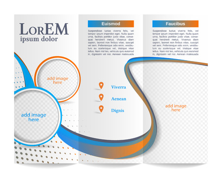 Tri-fold brochure templateのイラスト素材