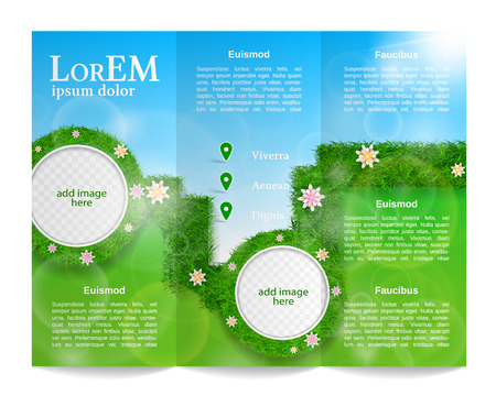Tri-fold brochure templateのイラスト素材