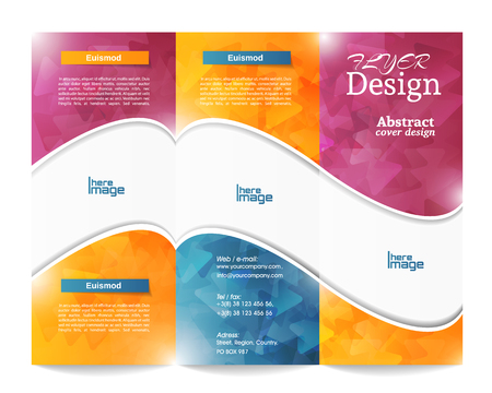 Tri-fold Brochure Template.Corporate business background or cover design can be use for publishing, print and presentationのイラスト素材