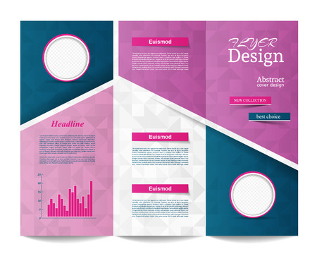 Tri-fold Brochure Template.Corporate business background or cover design can be use for publishing, print and presentation.のイラスト素材