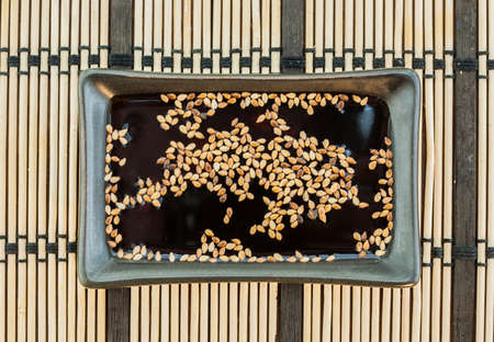 sesame seeds in the soy sauce