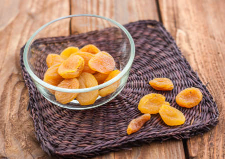Dried apricots in the glassy pialatの写真素材
