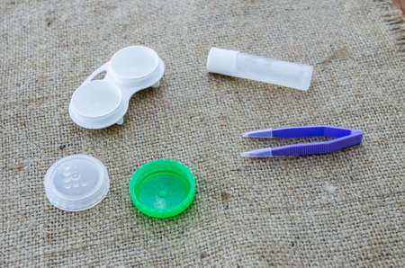 The set for contact lenses. Angle view.