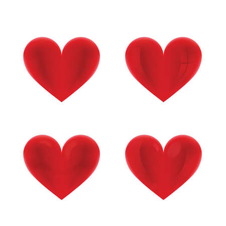 3D Heart Vector in different style and shape pack set. Valentine day for love - Vector Symbol3のイラスト素材
