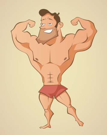 Muscular summer beach manのイラスト素材