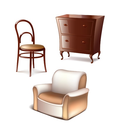 Living room setのイラスト素材