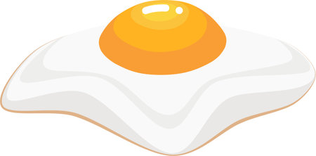 graphic illustrated Fried egg one breakfast clipart gradient side view design illustration vectorのイラスト素材