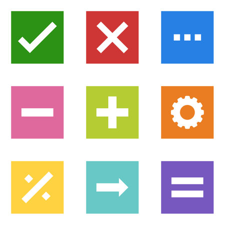 graphic illustrated Mathematics right wrong customize square symbol iconのイラスト素材