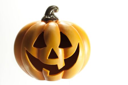 halloween pumpkin orange toy isolatedの写真素材