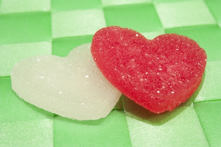 sugar candies in the shape of heartの写真素材