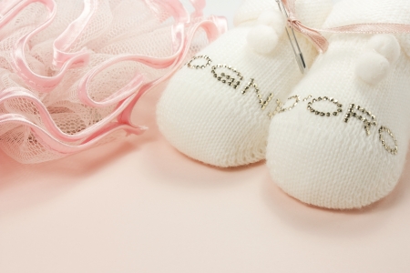 objects related to the birth of a childの写真素材