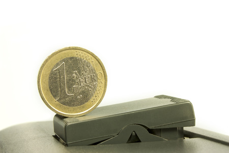 cost of electricity for domestic use cun one euro coinの写真素材