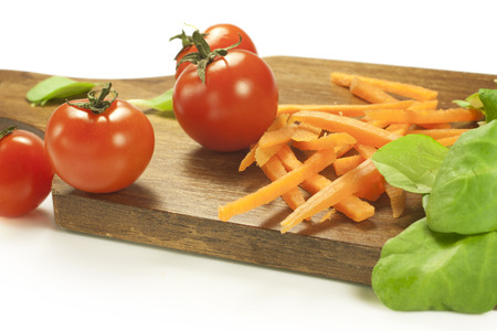various vegetable: carrots, tomatoes and saladの写真素材