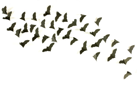 silhouettes of bats made with cardboard and cut out
